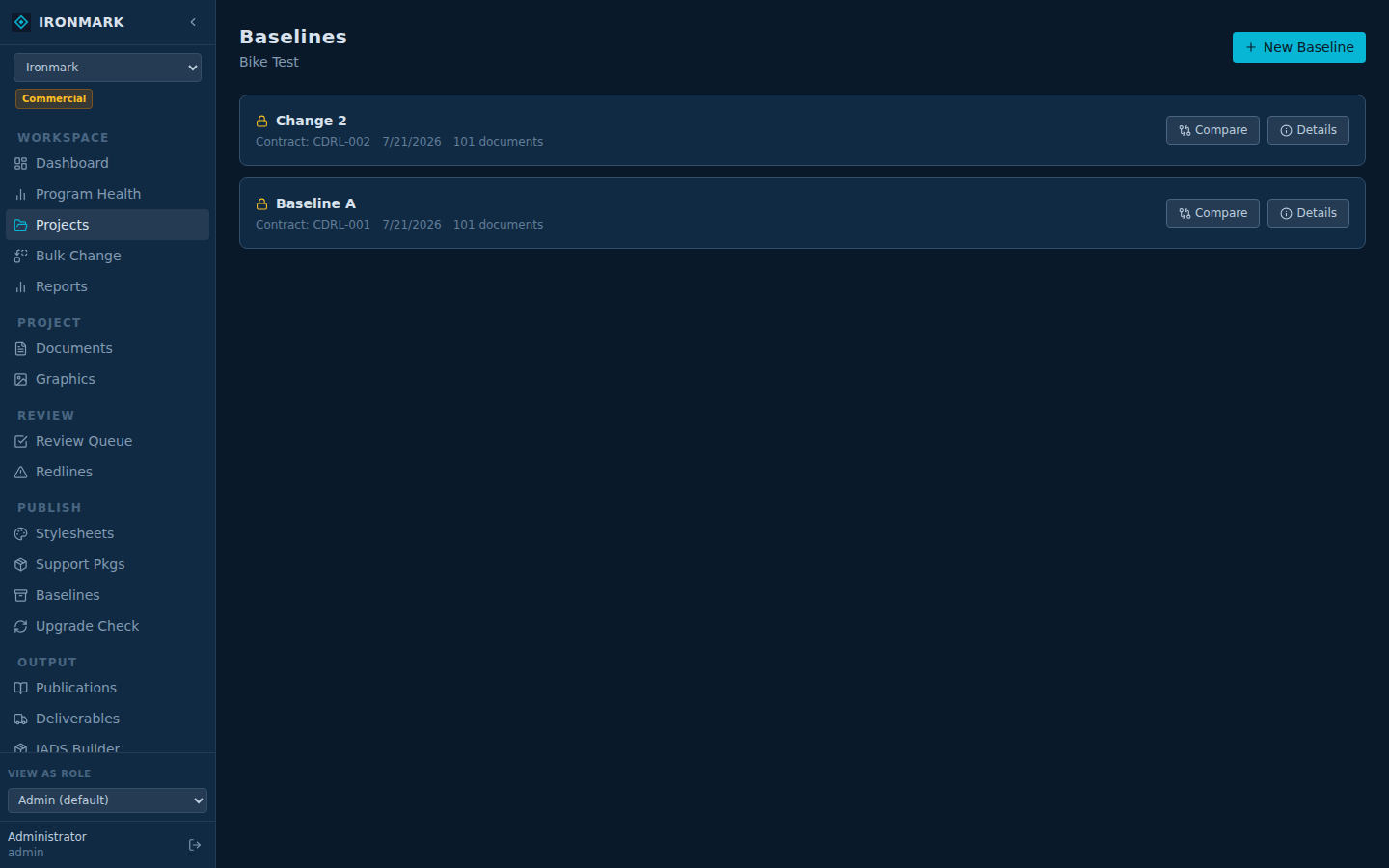 Baselines page
