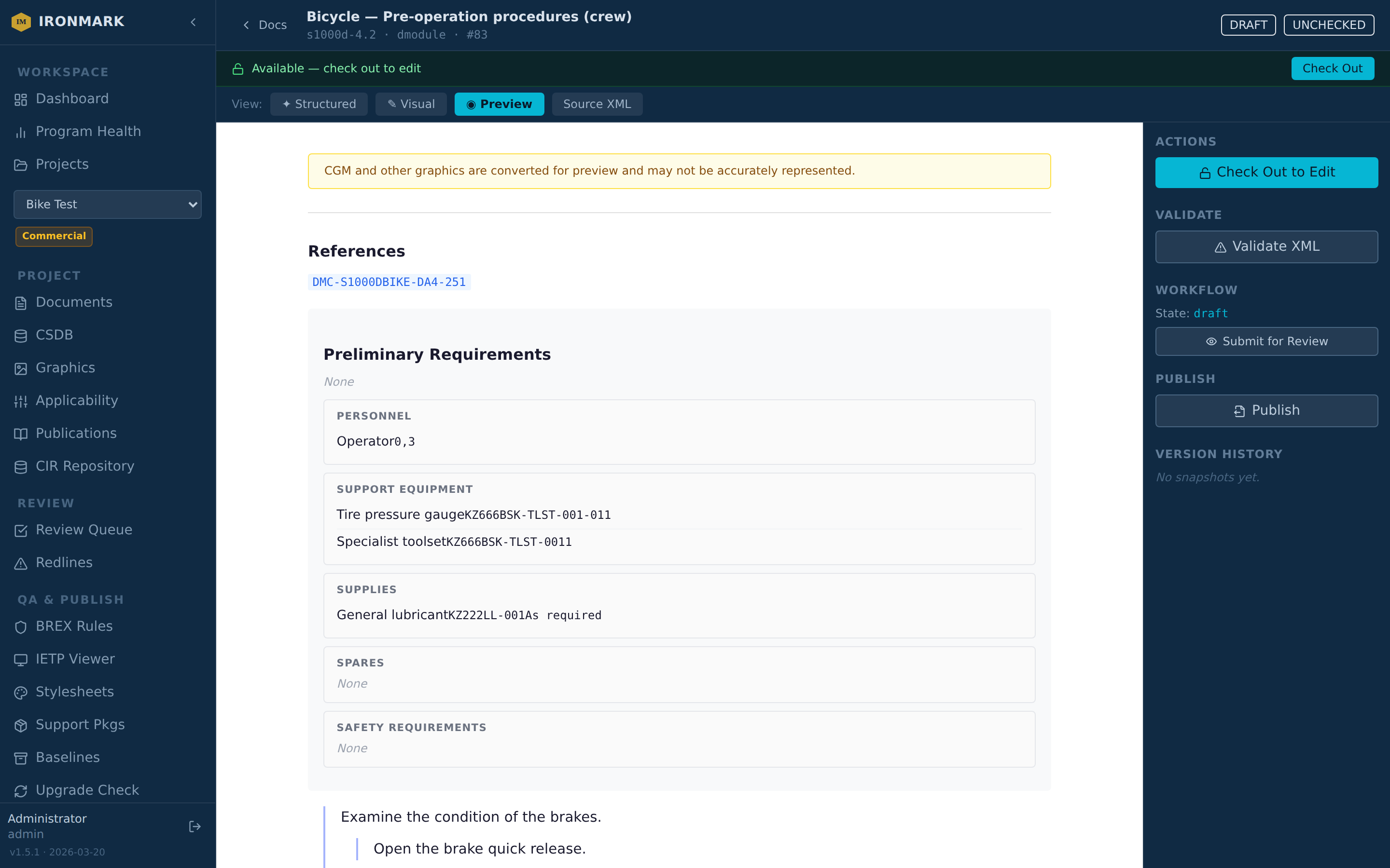 Ironmark XML editor — Preview